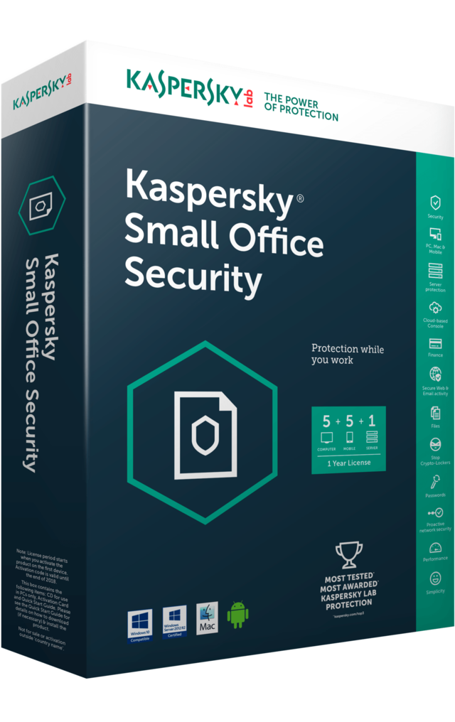 BẢN QUYỀN KASPERSKY SMALL OFFICE SECURITY (1SERVER+5PC)/12T BOX NTS