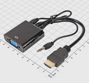 CABLE CHUYỂN HDMI TO VGA 25CM (HDMI ĐỰC SANG VGA CÁI, CÓ AUDIO)