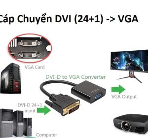 CABLE CHUYỂN DVI 24+1 TO VGA 25CM (DVI ĐỰC SANG VGA CÁI)