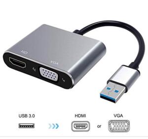 CÁP CHUYỂN USB 3.0 RA HDMI, VGA 17CM