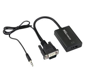 CABLE CHUYỂN VGA TO HDMI 25CM (VGA ĐỰC SANG HDMI CÁI, CÓ AUDIO, BOX)