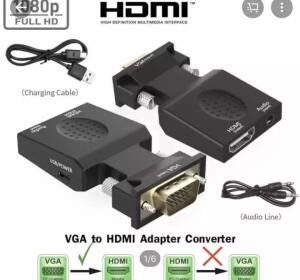 ĐẦU CHUYỂN VGA TO HDMI 6CM (VGA ĐỰC SANG HDMI CÁI, CÓ AUDIO, BOX)