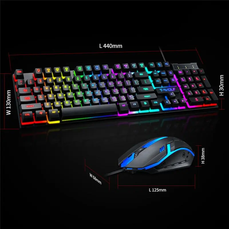 COMBO KEYBOARD + MOUSE T-WOLF TF200 LED