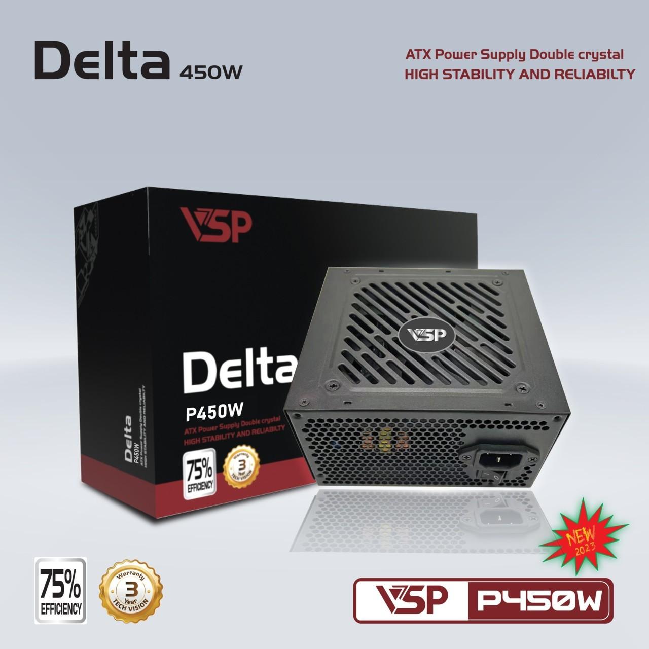 NGUỒN CST VSP DELTA P450W CHÍNH HÃNG (4+4PIN, 6+2PIN, DÂY DÀI, KÈM DÂY NGUỒN)