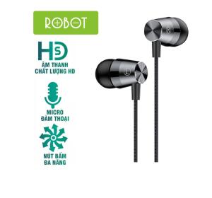 TAI NGHE DÂY ROBOT RE101S BLACK CHÍNH HÃNG (JACK 3.5MM, CÓMIC, DÂY BỆN, 1.2M)-Z.3