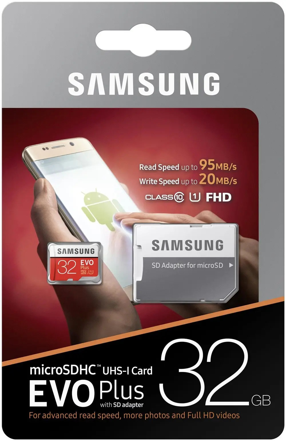 THẺ NHỚ MICROSD 32G SAMSUNG EVO PLUS BOX CLASS10 U1 95MB/S (KÈM SD ADAPTER)