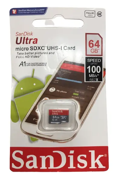 THẺ NHỚ MICROSD 64G SANDISK ULTRA BOX CLASS10 U1 100MB/S