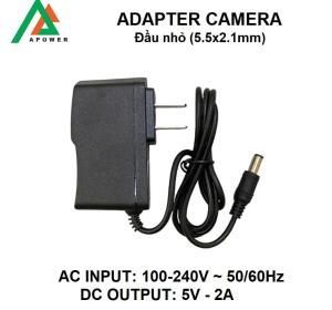 ADAPTER CAMERA APOWER 5V-2A CHUYÊN CAMERA ĐẦU NHỎ (5.5X2.1MM)