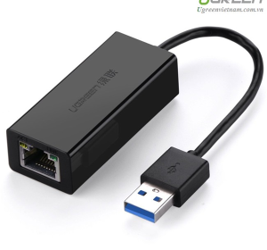 BỘ CHUYỂN USB RA LAN 3.0 UGREEN 20256 TỐC ĐỘ 10/100/1000MBPS MÀU ĐEN