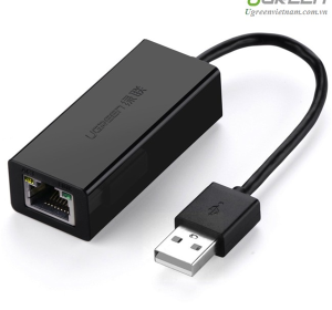 BỘ CHUYỂN ĐỔI TỪ USB RA LAN 2,0 10/100 UGREEN 20254 MÀU ĐEN